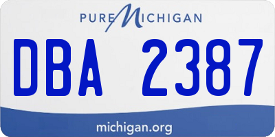 MI license plate DBA2387