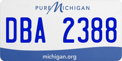 MI license plate DBA2388