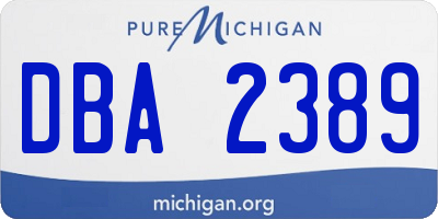 MI license plate DBA2389