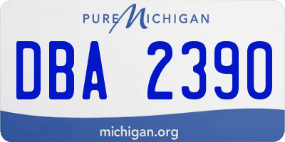 MI license plate DBA2390