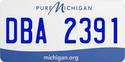 MI license plate DBA2391