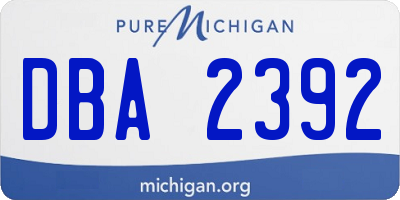 MI license plate DBA2392