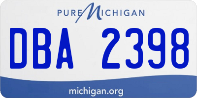 MI license plate DBA2398