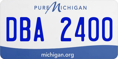 MI license plate DBA2400