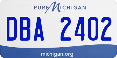 MI license plate DBA2402