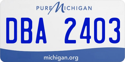 MI license plate DBA2403