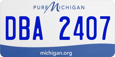 MI license plate DBA2407