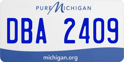 MI license plate DBA2409