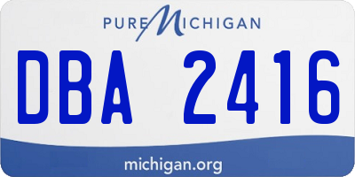 MI license plate DBA2416