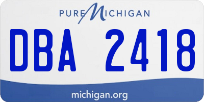 MI license plate DBA2418