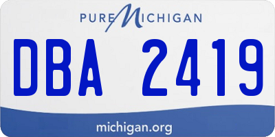 MI license plate DBA2419