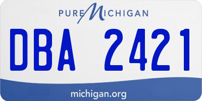 MI license plate DBA2421