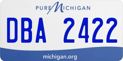 MI license plate DBA2422