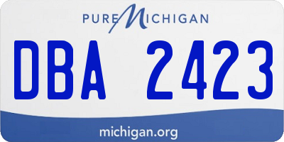 MI license plate DBA2423