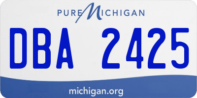 MI license plate DBA2425