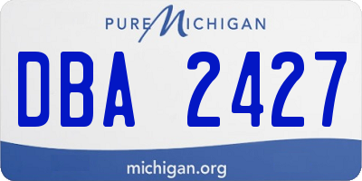 MI license plate DBA2427