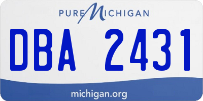 MI license plate DBA2431