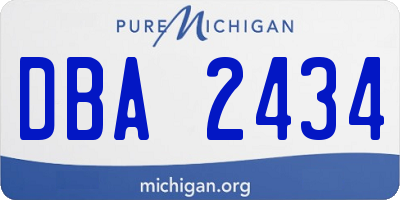 MI license plate DBA2434