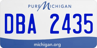 MI license plate DBA2435