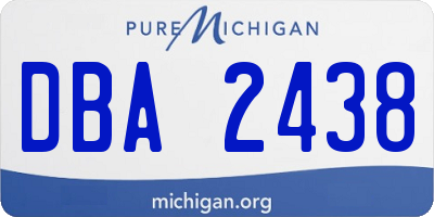 MI license plate DBA2438