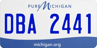 MI license plate DBA2441