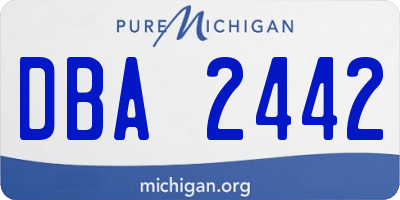 MI license plate DBA2442