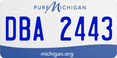 MI license plate DBA2443