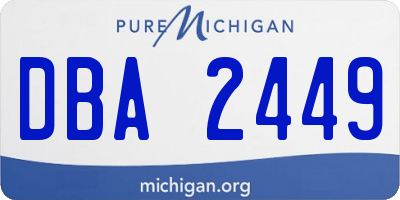 MI license plate DBA2449