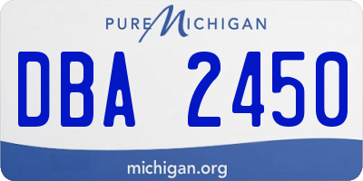 MI license plate DBA2450