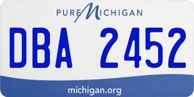 MI license plate DBA2452