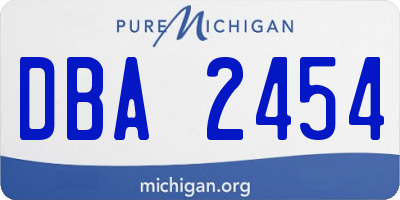 MI license plate DBA2454