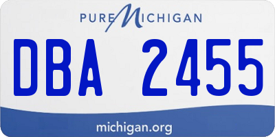 MI license plate DBA2455