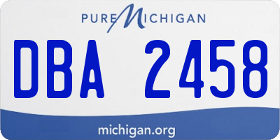MI license plate DBA2458