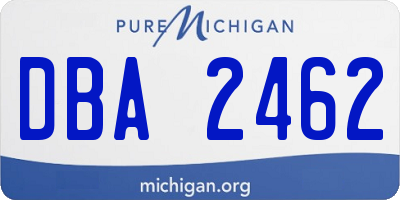 MI license plate DBA2462