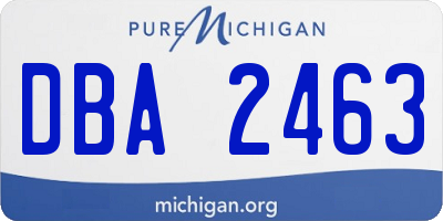 MI license plate DBA2463