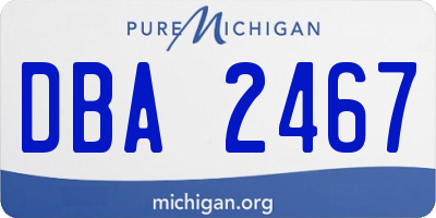 MI license plate DBA2467