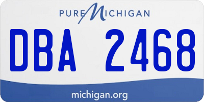MI license plate DBA2468
