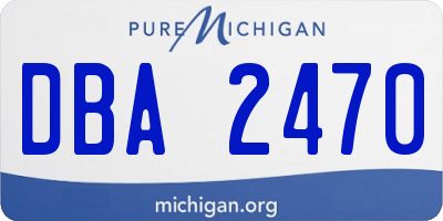 MI license plate DBA2470