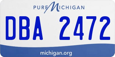 MI license plate DBA2472