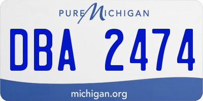 MI license plate DBA2474