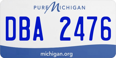 MI license plate DBA2476
