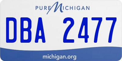 MI license plate DBA2477