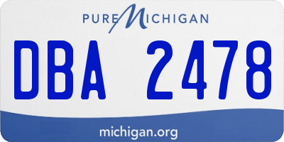 MI license plate DBA2478