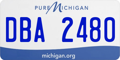 MI license plate DBA2480