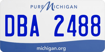 MI license plate DBA2488