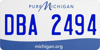 MI license plate DBA2494