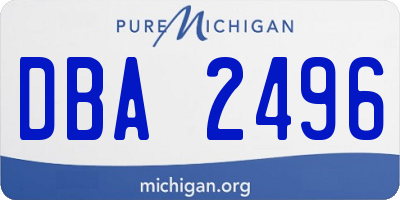 MI license plate DBA2496