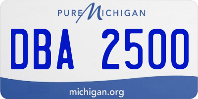 MI license plate DBA2500