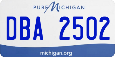 MI license plate DBA2502