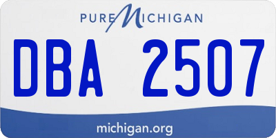 MI license plate DBA2507